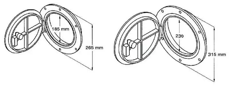Trappe inspection diamètre extérieur 265mm intérieur 185 mm en ABS blanc