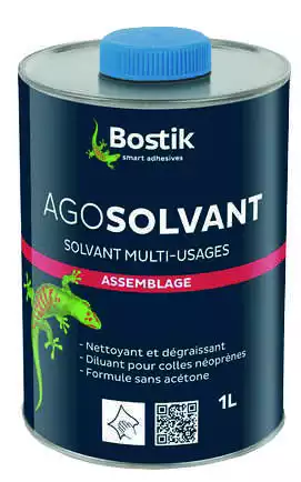 Diluant colles néoprène 1L nettoyage outils et bavures dégraissage des surfaces