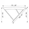 Bimini 3 arceaux Blanc Hauteur 110 cm Longueur 175 cm Largeur 185 cm