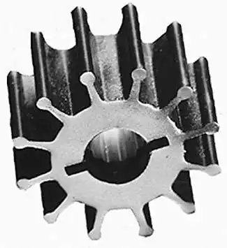 Turbine néoprene 10mm axe fendue à goupille 6 pales diamètre 40mm moteur M20