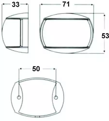 Feu tribord 112,5 degrés Vert Portée 2 NM Boîtier noir