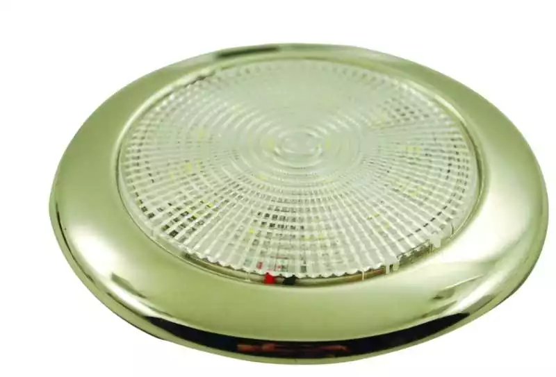 Plafonnier 28 leds blancs couleur chaude Inox 304 brillant