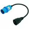 Adaptateur fiche mâle P17 10-16A et prolongateur femelle 2 phases + terre