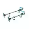 Klaxon électrique 2 trompe 12V 10A Chromé Longueur 470mm 121dB