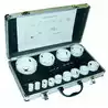 Coffret Trepans 13 pièces multi usages diamètre 19 à 86mm avec 2 mandrins et 1 rallonge