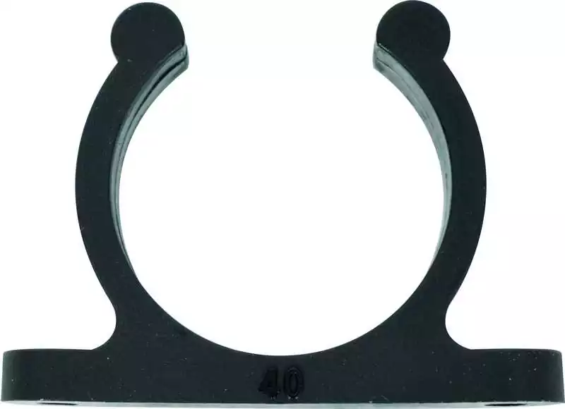 2 Clips de fixation diamètre 40 mm noir fixation par 2 vis