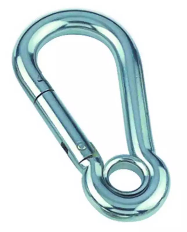 Mousqueton pompier à oeil diamètre 8mm Longueur 80mm inox A4