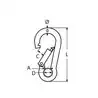 Mousqueton pompier à oeil diamètre 10mm Longueur 100mm inox A4