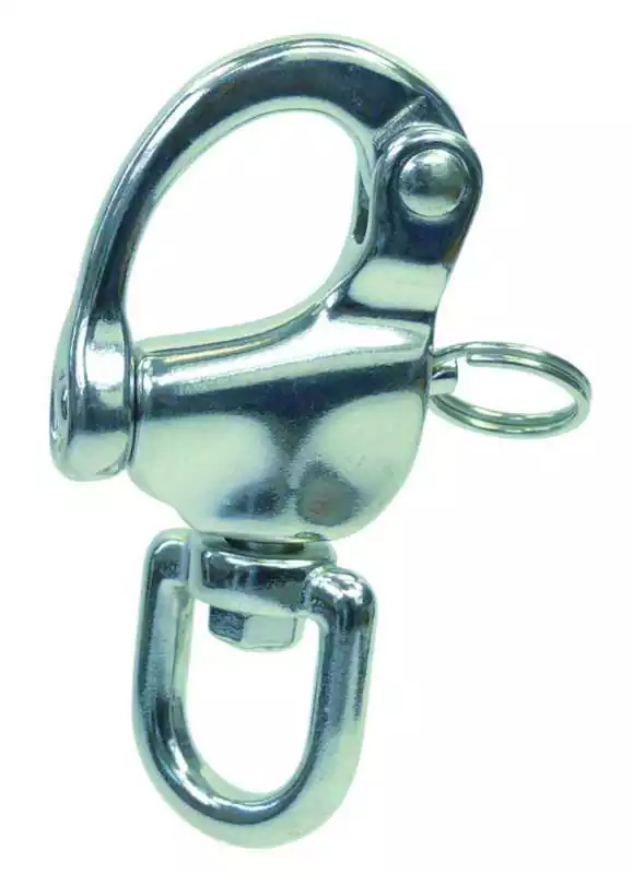 Mousqueton de drisse à émerillon Longueur 87mm inox