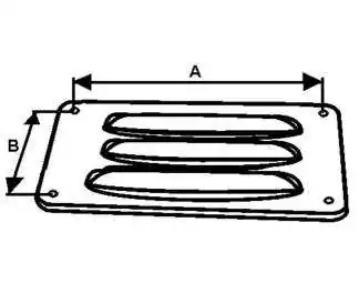 Grille aération inox 120 X 75mm
