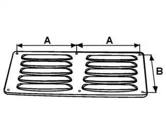 Grille aération 235 X 117 mm inox