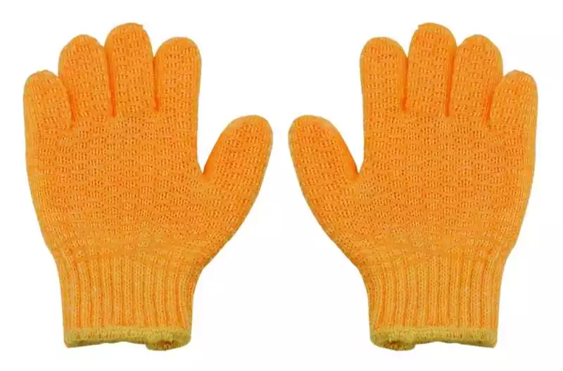 Gants antidérapants taille L Orange poignet élastique