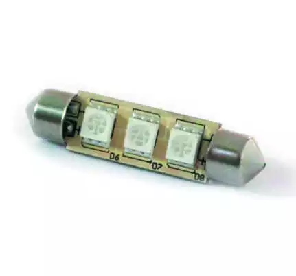 Ampoule SV8.5 3LED Bleue 8V-35V 0.8W Navette
