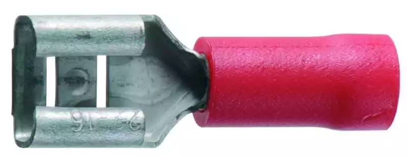 10 cosses CLIP diamètre 6,3mm femelle Rouge