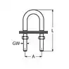 Cadène avec double plaque M10 Longueur 100mm