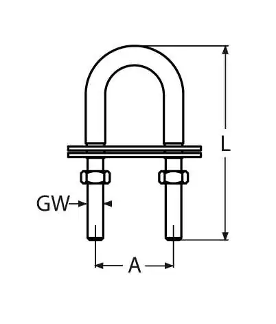 Cadène avec double plaque M12 Longueur 110mm
