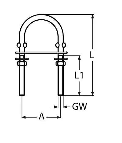 Cadène fil inox 304 Filetage M5 Longueur 80mm