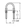 Cadène fil inox 304 Filetage M8 Longueur 80mm