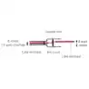 4 Cosses thermo soudables Rouge 4mm avant retreint Longueur 40mm câble 0.5-1.5mm²