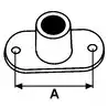 Support dame de nage diamètre 14mm laiton chromé Longueur 59mm largeur 28mm