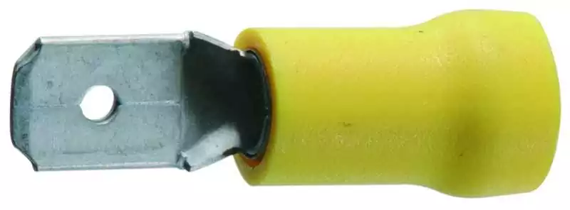 10 Cosses 6,3mm languette mâle jaune section câble 4-6mm²