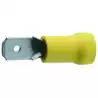 10 Cosses 6,3mm languette mâle jaune section câble 4-6mm²