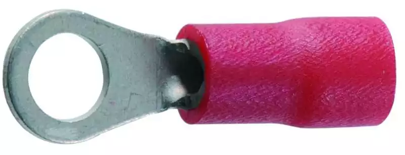 10 Cosses à oeil diamètre 4mm rouge section câble 0.5 à 1.5mm²