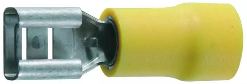 10 Cosses 6,3mm clip femelle jaune section câble 4-6mm²
