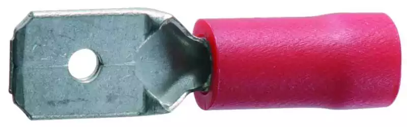 10 Cosses 6,3mm languette mâle rouge section câble 0,5-1,5mm²