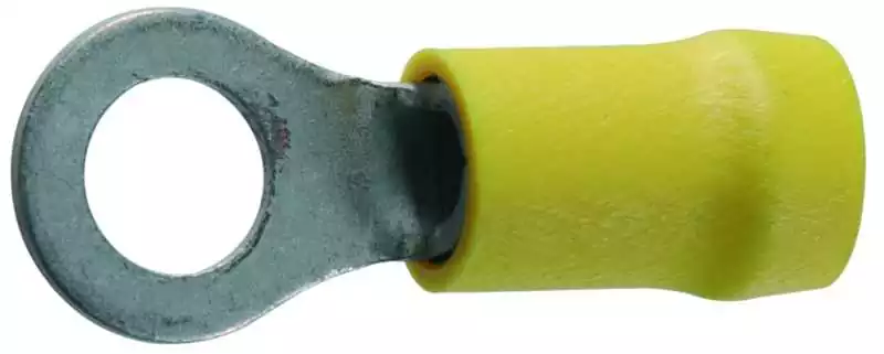 10 Cosses à oeil diamètre 4mm jaune à sertir section câble 4-6mm²