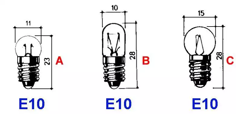 Ampoule 12V 2W E10 tube diamètre 10x28mm