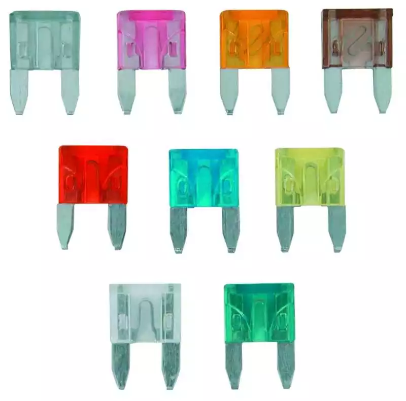 9 Mini fusibles enfichables 2 à 30A Clips zinc 3 mm