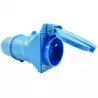 Adaptateur Monobloc fiche mâle CEE P17 bleue avec prolongateur femelle 10/16A IP44