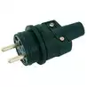Fiche mâle 250V 10/16A caoutchouc étanche noir 2P+T