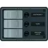 Tableau CC 4 interrupteurs Contura Noir étanches IP66 fusible verre
