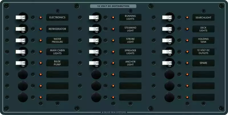 Tableau CC 24 interrupteurs à disjoncteurs Toggle