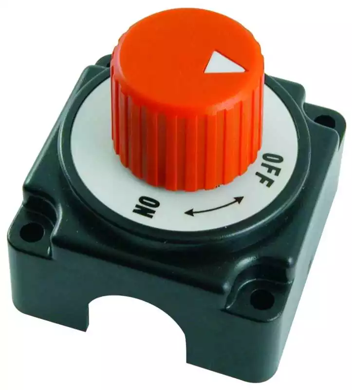 Coupe batterie unipolaire à molette 250A rouge