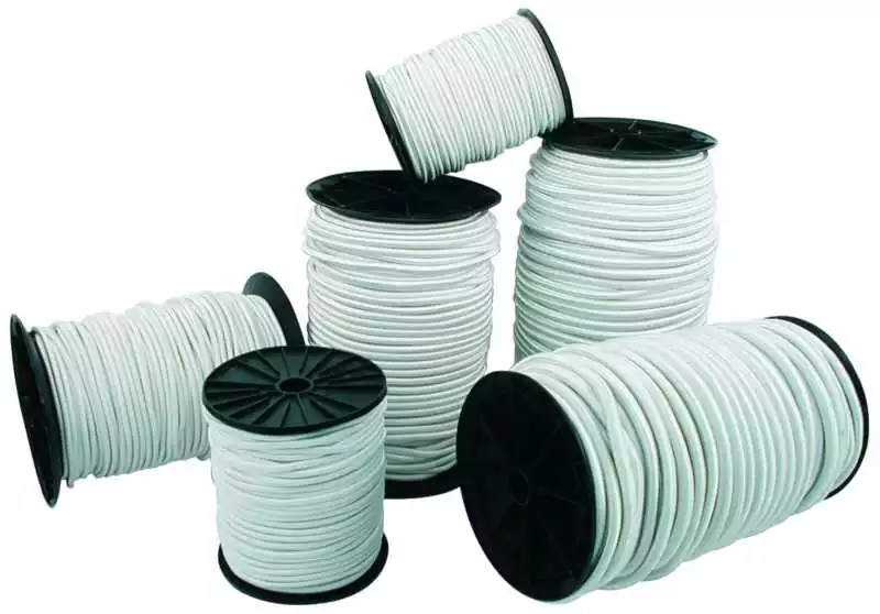 100M Tresse polyester élastique blanche diamètre 6mm