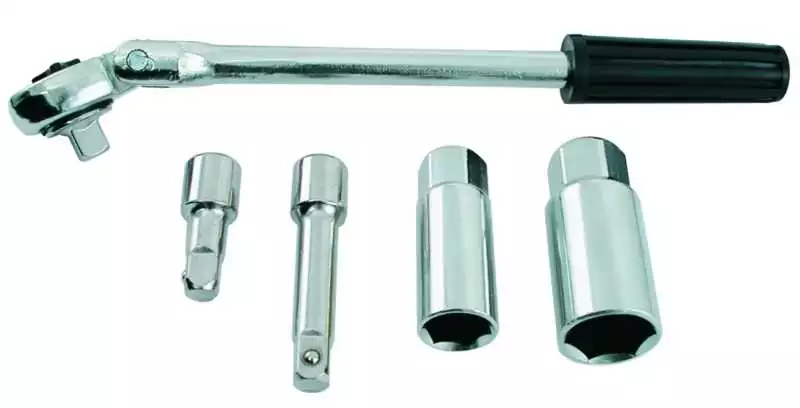 Clé bougie à cliquet 16 et 21mm avec rallonges