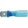 10 cosses thermorétractables 6,3mm languette mâle bleu câble 1,5-2,5mm²
