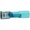 10 cosses thermorétractables 6,3mm clip femelle bleu section câble 1,5-2,5mm²