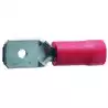 100 Cosses 6,3mm languette mâle rouge section câble 0,5-1,5mm²
