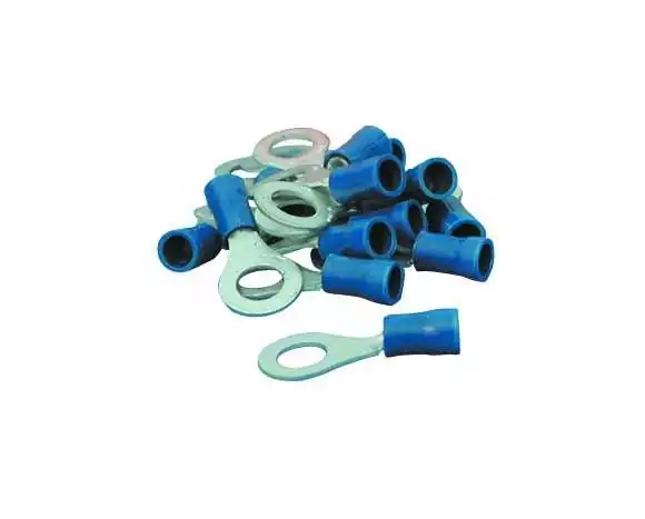 Boite de 100 cosses à oeil 10mm bleu Etamé Corps en cuivre