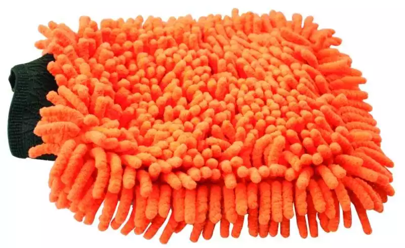 Gant de lavage microfibre chenille avec côté filet
