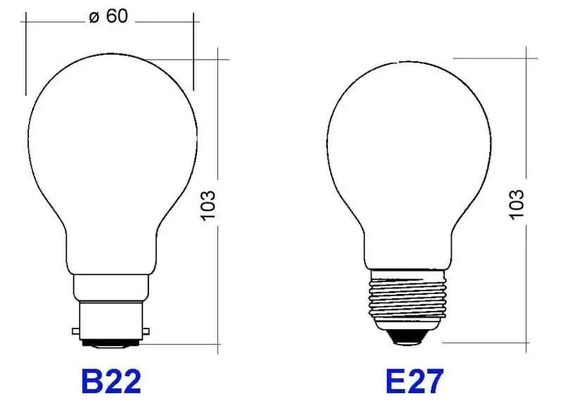 Ampoule 24V 40W E27 diamètre 60x108mm