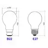 Ampoule 24V 40W E27 diamètre 60x108mm