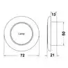 Plafonnier LED ronde courtoisie blanc 24V plastique blanc