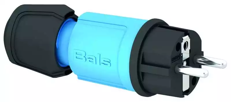 Fiche mâle polyamide bleue 230V 10/16A 2 Prises et terre