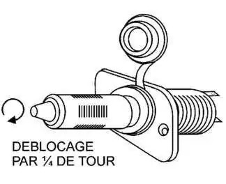 Fiche mâle et prise femelle 12 V réf 001682 et 001683 verrouillage