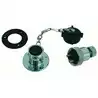 Prise avec fiche étanche 5A 2 poles laiton chromé diamètre 8mm